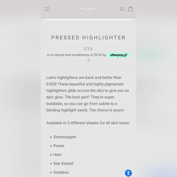 5/75$ GIVE THEM LALA BEAUTY Pressed Highlighter in Showstopper - Picture 3 of 13